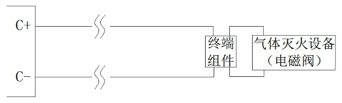 JBF5016重庆气体灭火控制器喷洒启动输出接线示意图